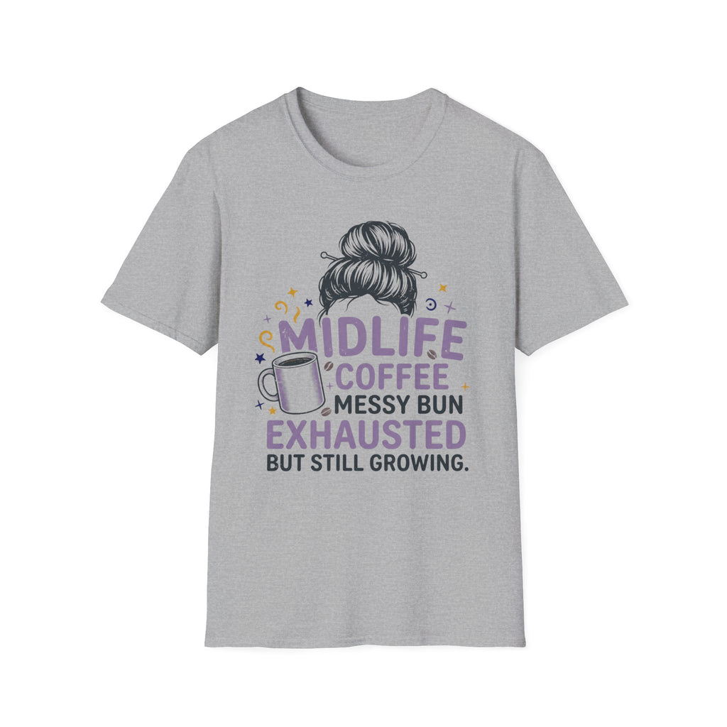 Midlife Coffee Messy Bun T-Shirt