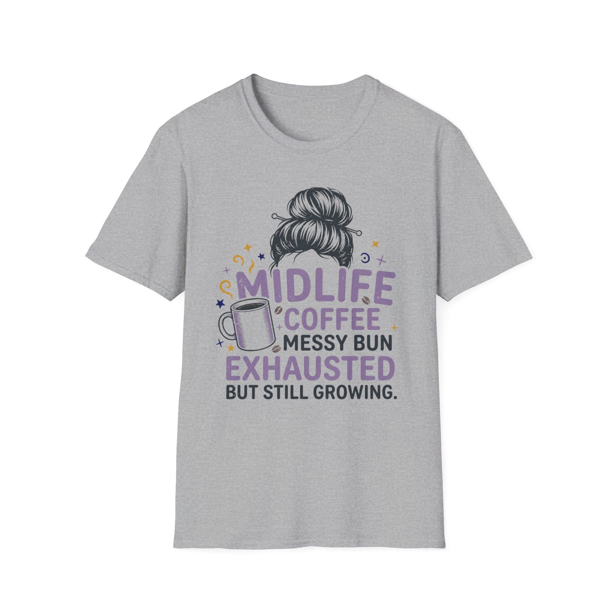 Midlife Coffee Messy Bun T-Shirt