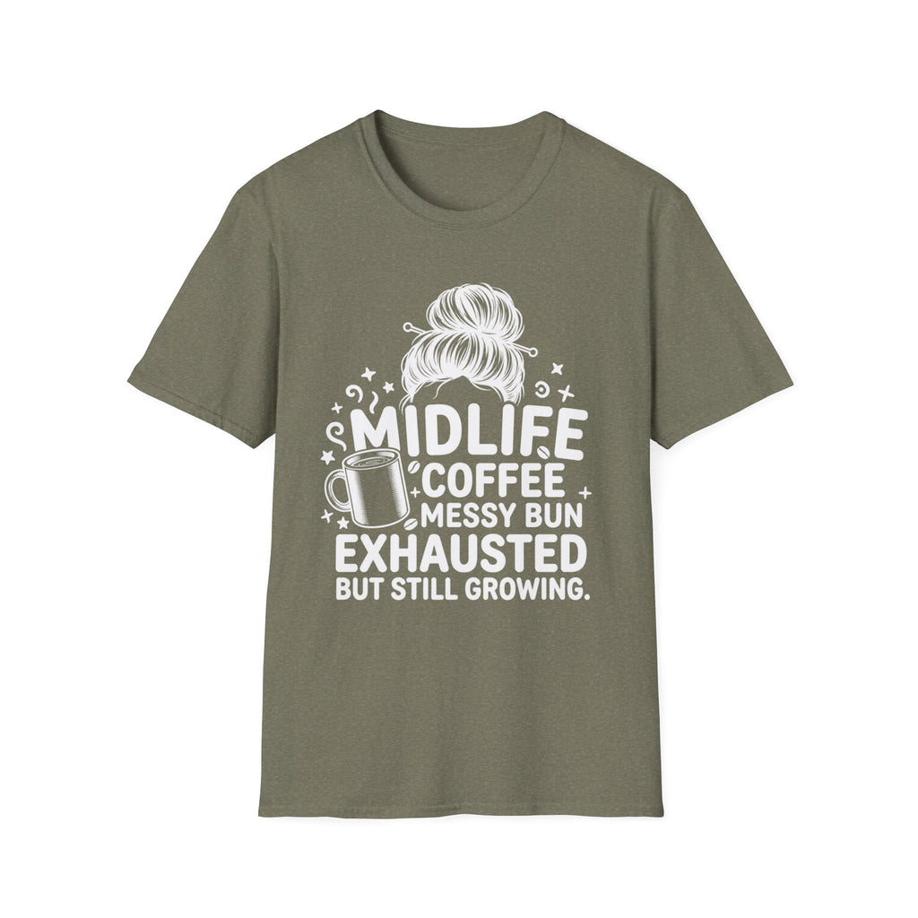 Midlife Coffee Messy Bun T-Shirt