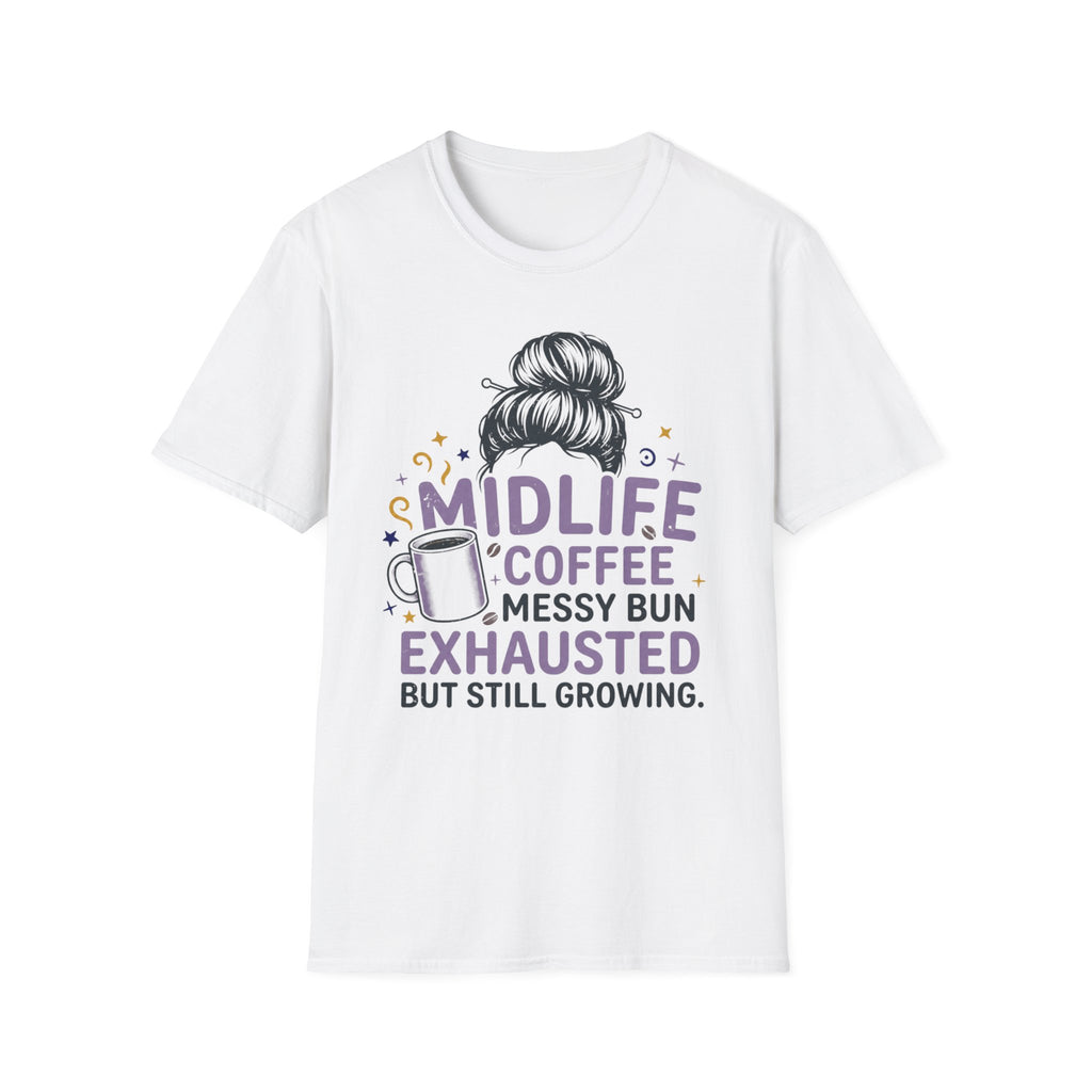 Midlife Coffee Messy Bun T-Shirt