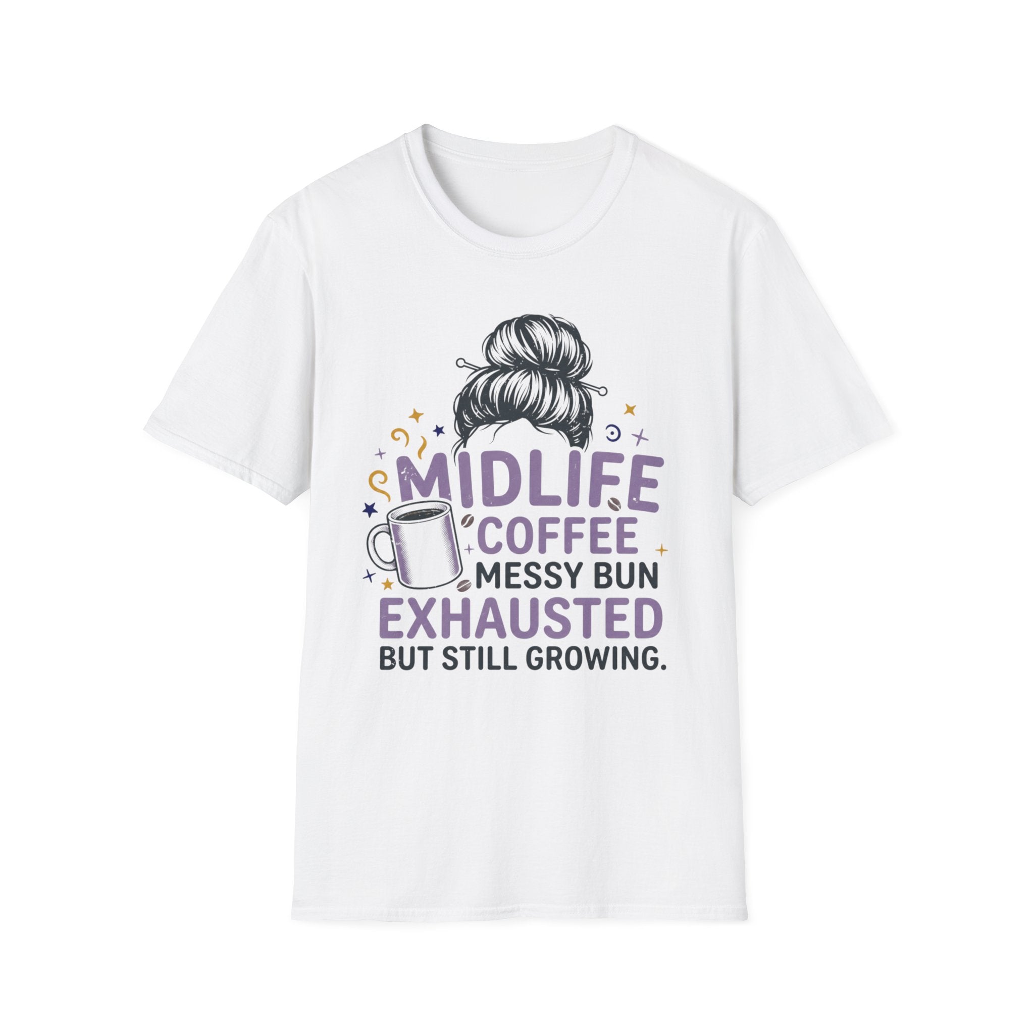 Midlife Coffee Messy Bun T-Shirt