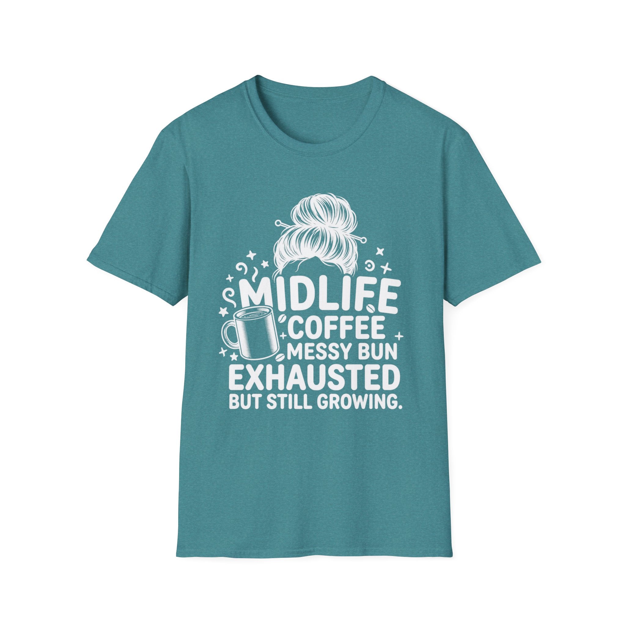 Midlife Coffee Messy Bun T-Shirt