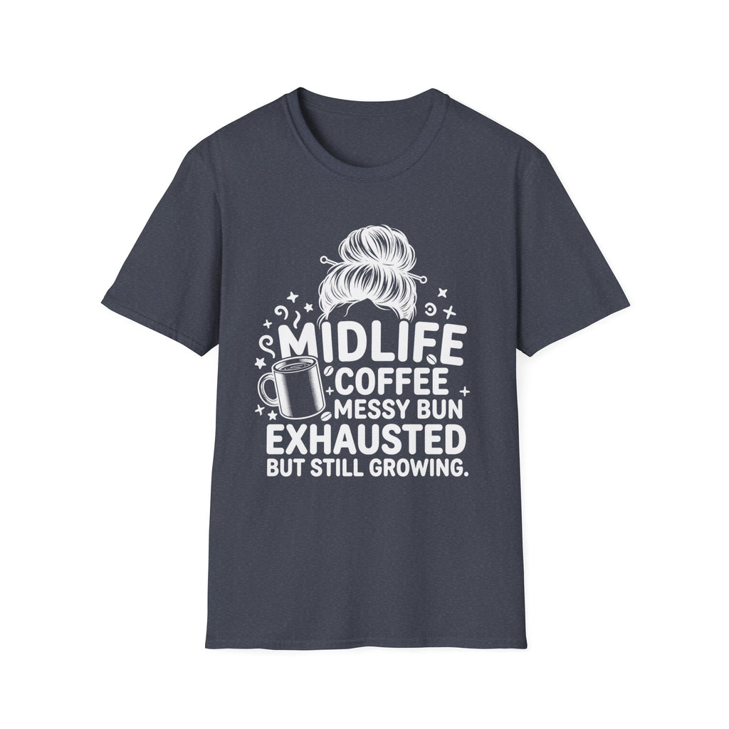 Midlife Coffee Messy Bun T-Shirt