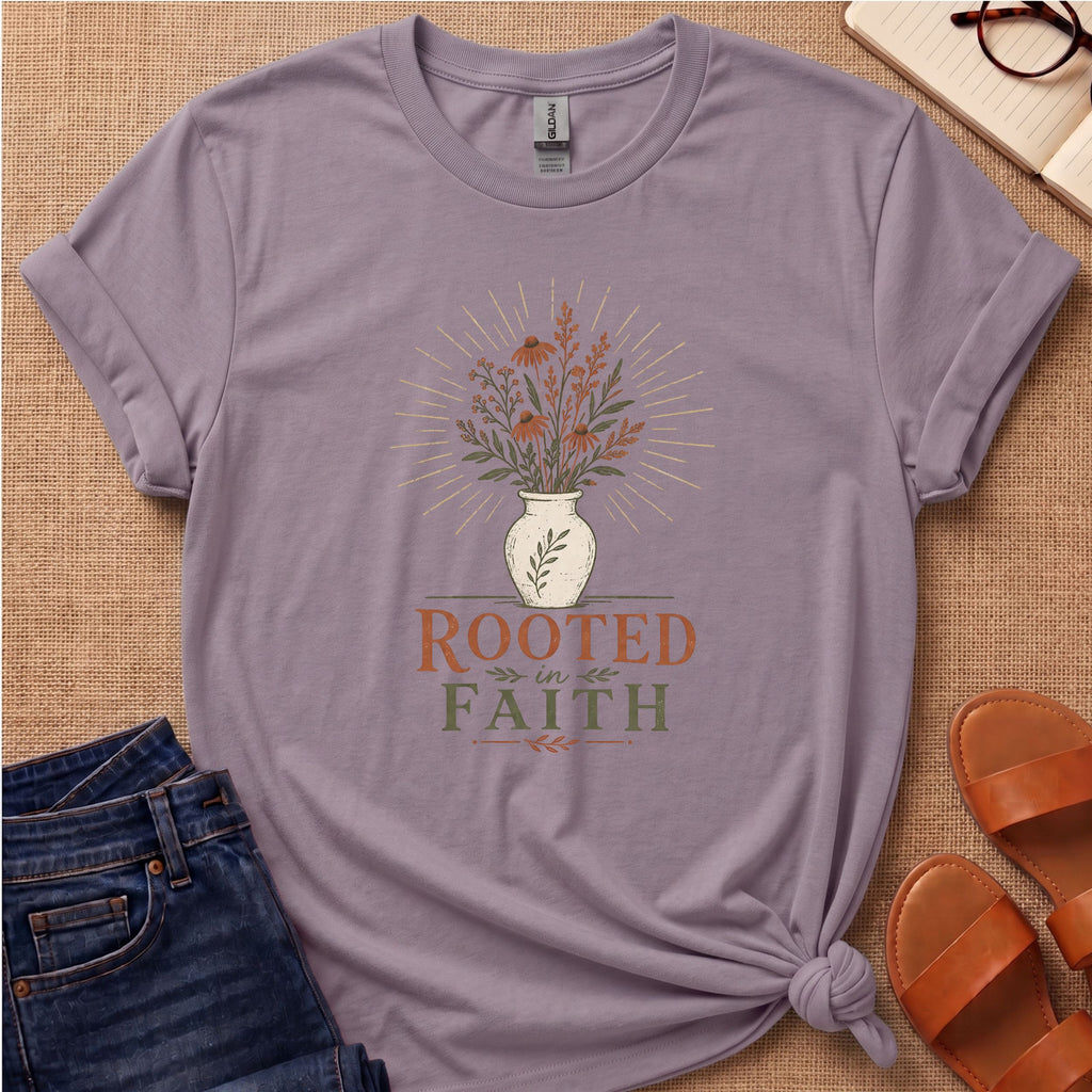 Rooted in Faith Flowers T-Shirt