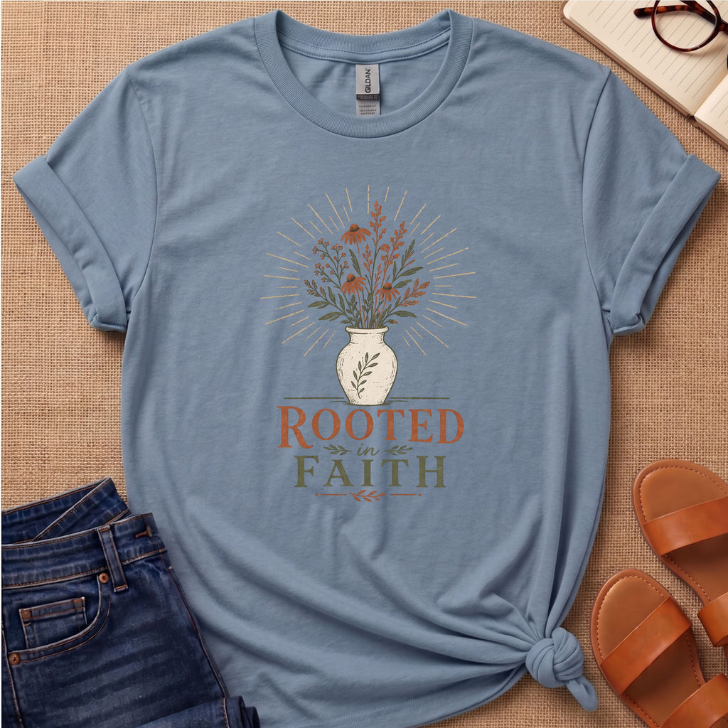 Rooted in Faith Flowers T-Shirt